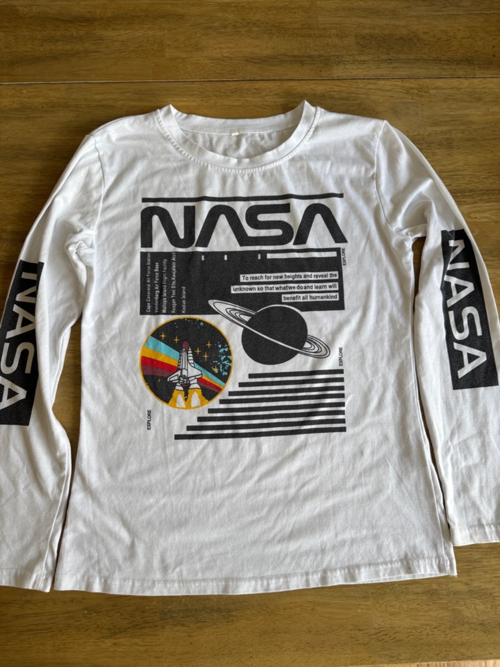 White Long-Sleeve Graphic Tee for Women